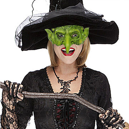 Witch Mask Scary Green Goblin Masks for Halloween Carnival Party Costume