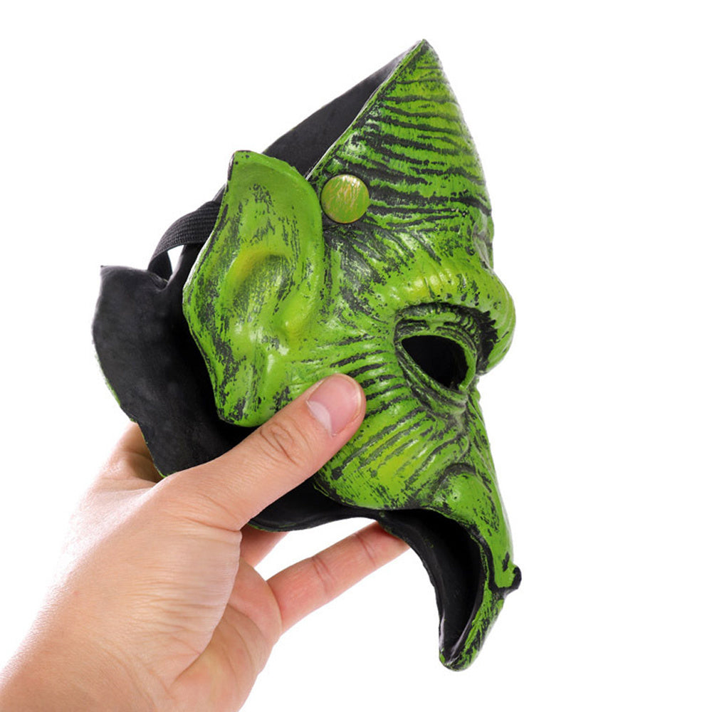 Witch Mask Scary Green Goblin Masks for Halloween Carnival Party Costume