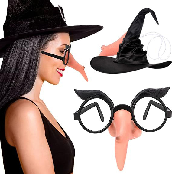 Witch Nose Halloween Witch Costume Cosplay Props Set