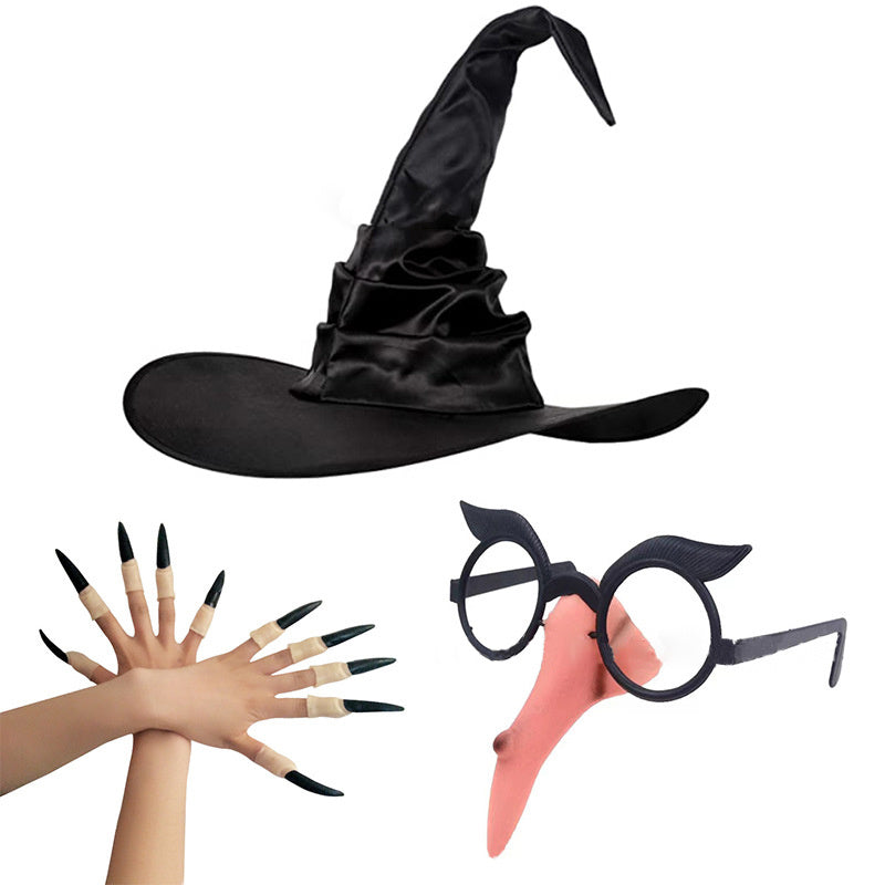 Witch Nose Halloween Witch Costume Cosplay Props Set