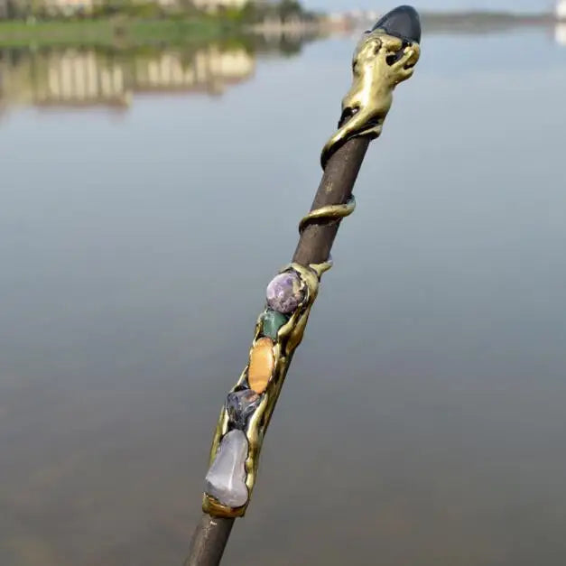 witchcraft Natural Crystal Magic Wand Amethyst Altar Stones Wizard Princess Fairy Magic Wands Home Decor Handmade Jewelry