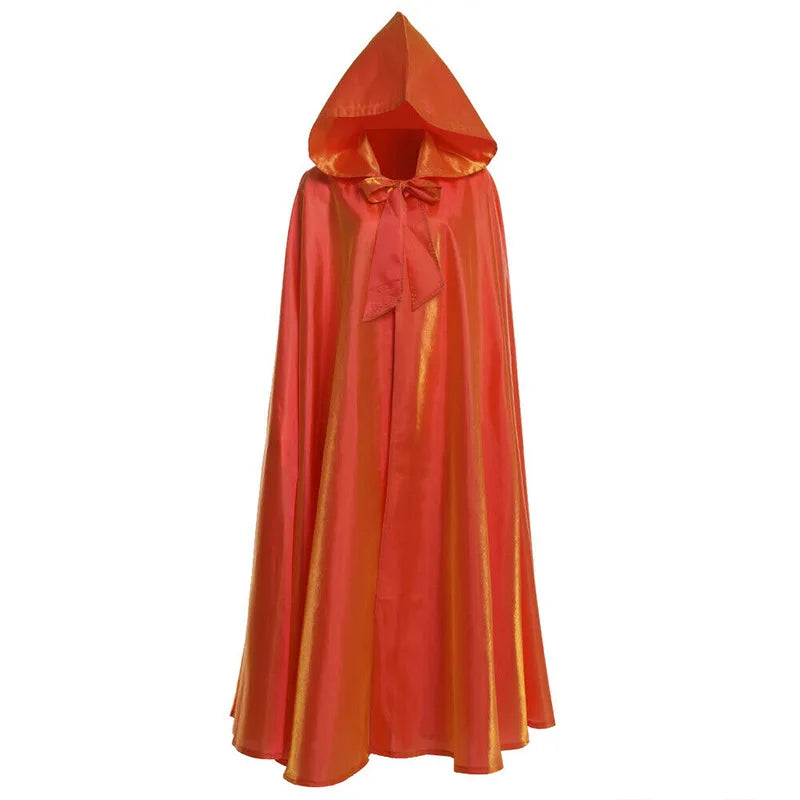 Witchcraft Vampire Robe Hooded Cloak Cosplay Satin Medieval Cloak With Hood Monk Costumes Medieval Cover Halloween Costume