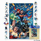 Justice League Heroes Assemble - The Battle Begins Wooden Jigsaw Puzzle - A4 + Wooden Gift Box