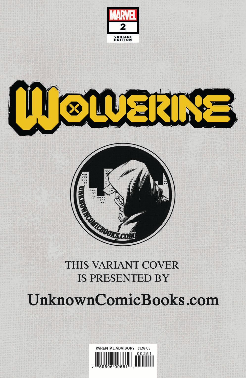 Wolverine #2 Unknown Comics Inhyuk Lee Exclusive Var Dx (03/25/2020)