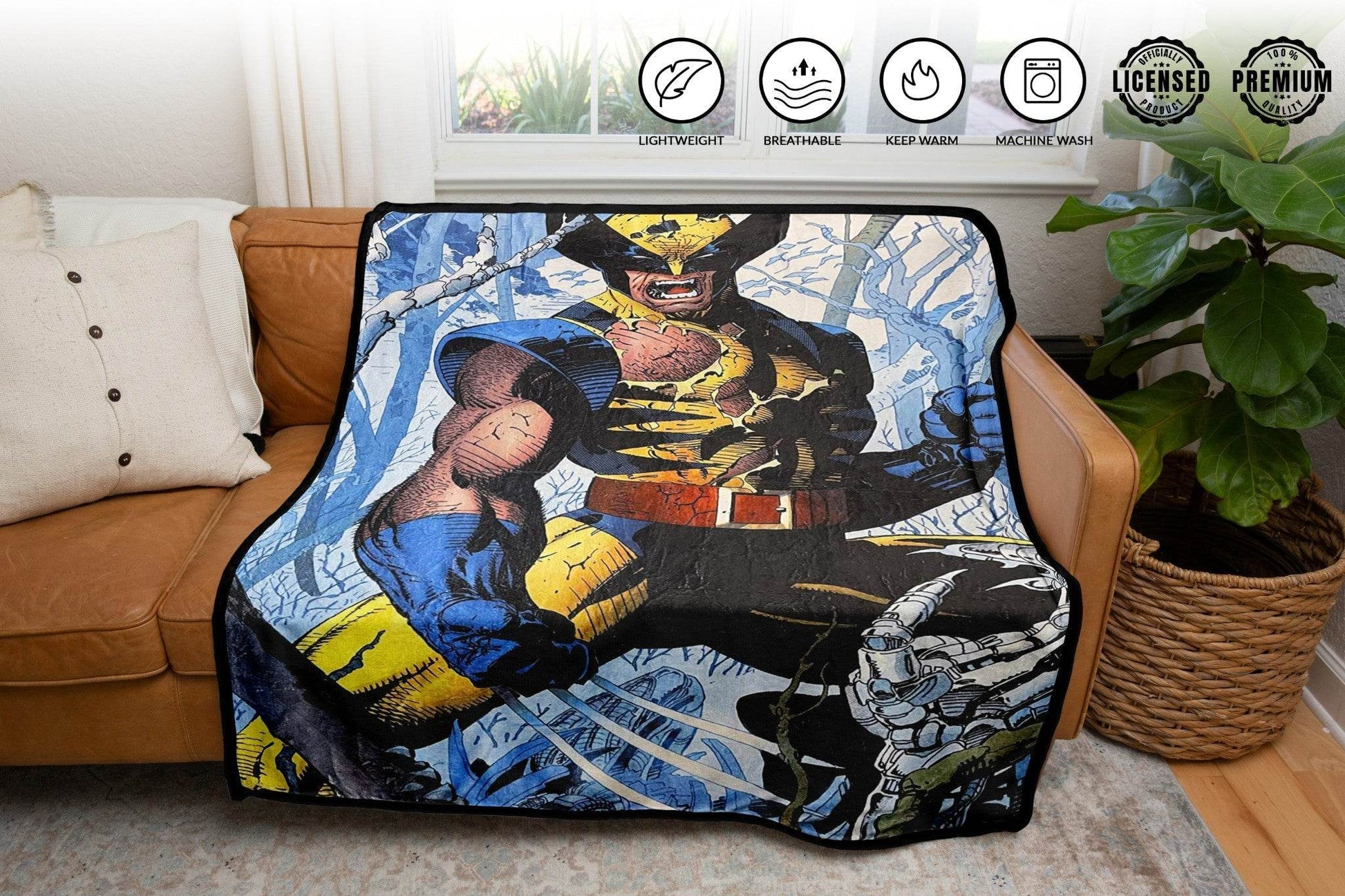Marvel Wolverine Cover Jim Lee Fleece Throw Blanket - 