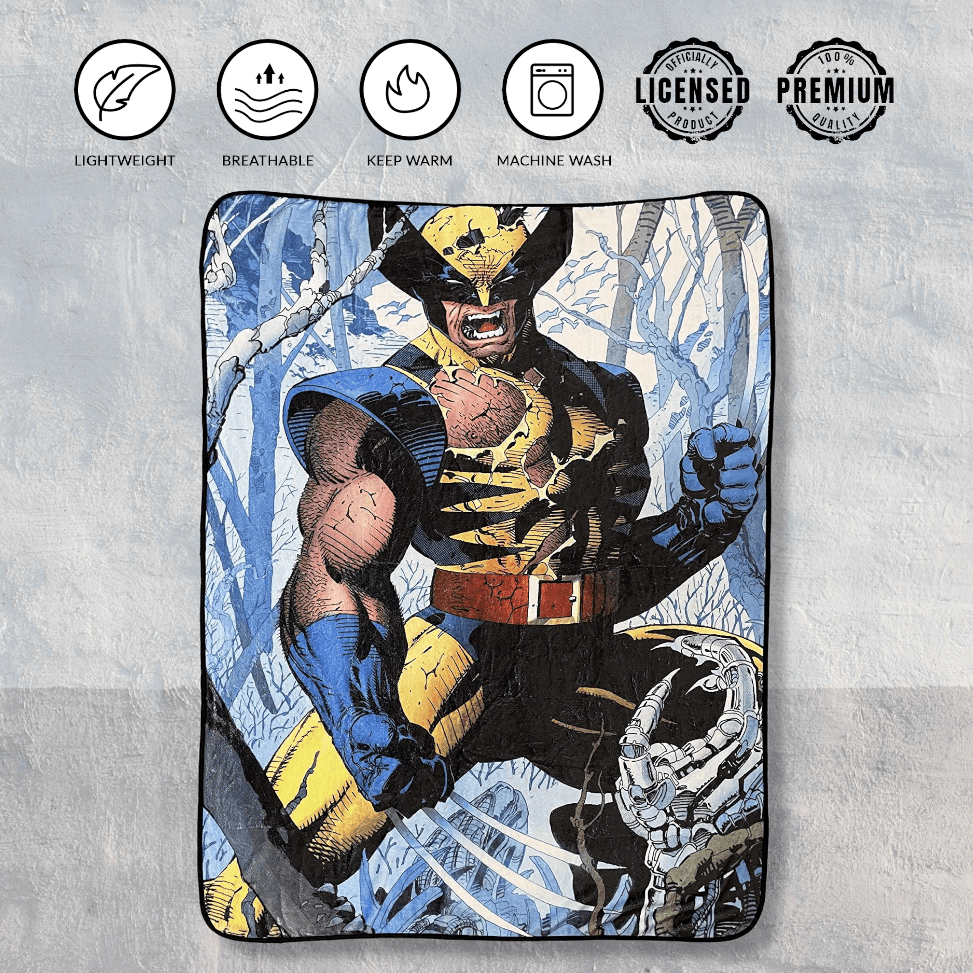 Marvel Wolverine Cover Jim Lee Fleece Throw Blanket - 