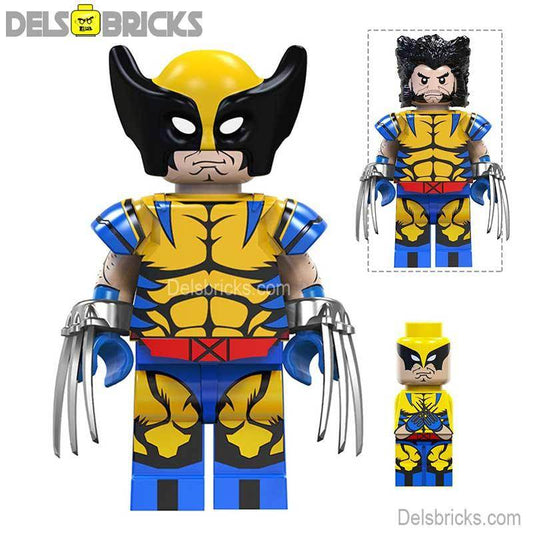 Wolverine Blue & Yellow Suit from X-Men 97, Deadpool Lego Marvel Minifigures - 