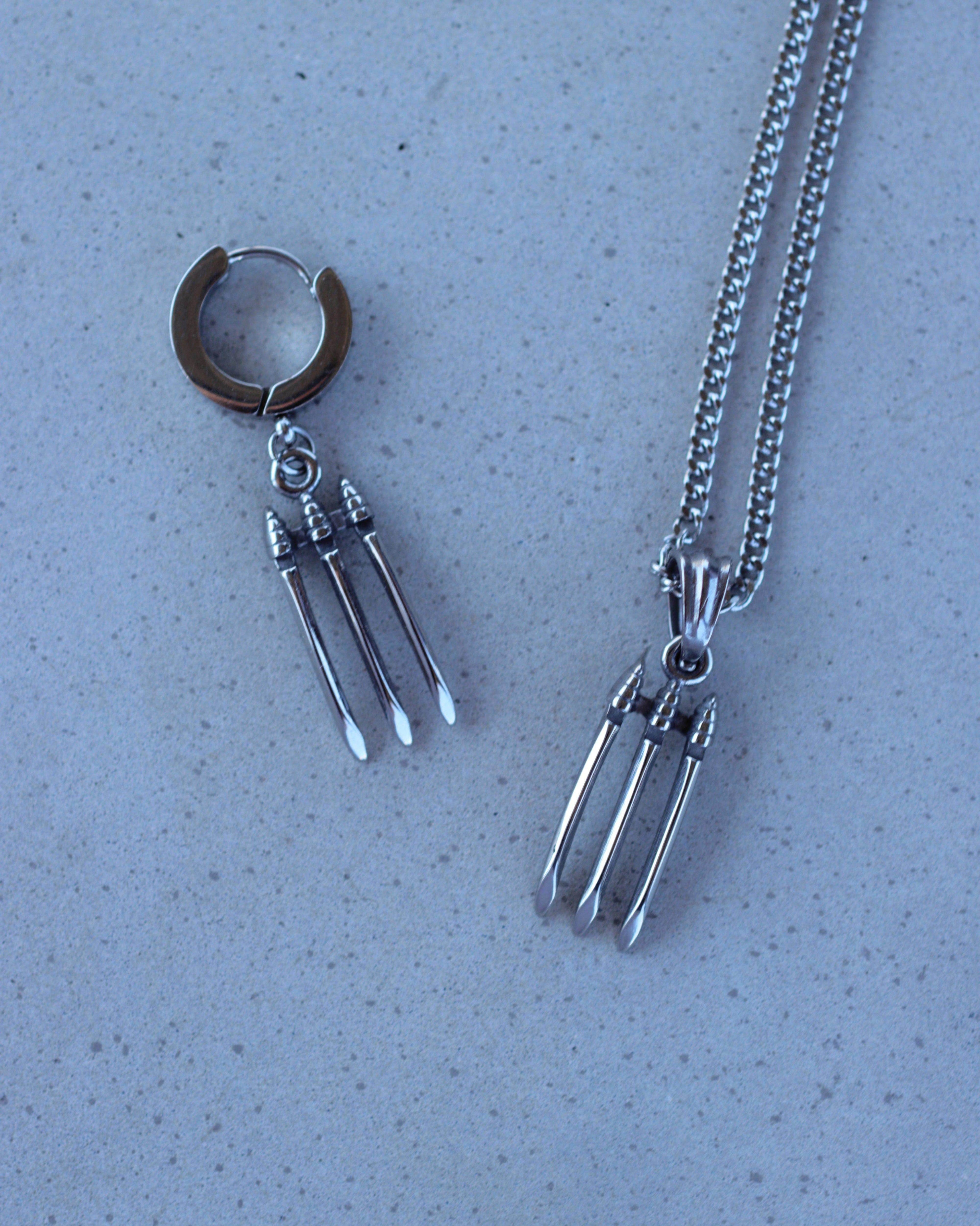 Marvel™ Wolverine Claw Necklace - Chrome