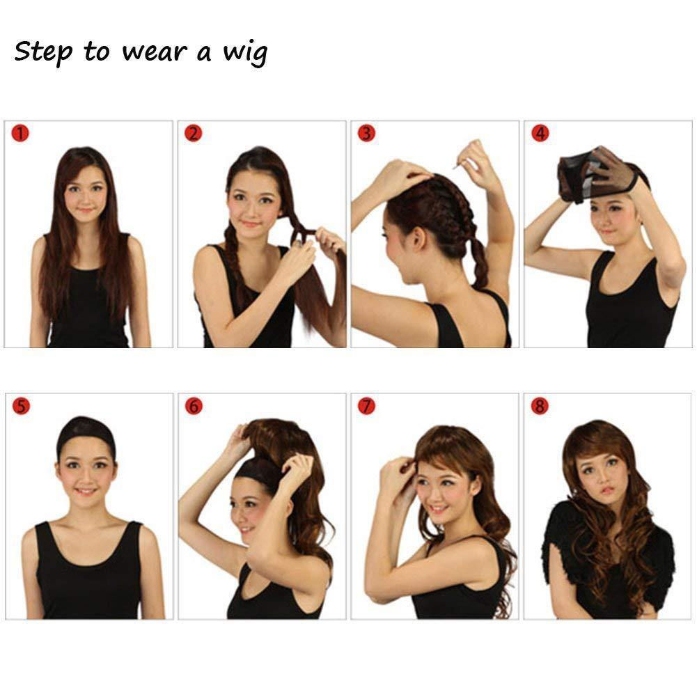 Women's wigs short straight black and red mixed color mechanism chemical fiber head covering African wigs