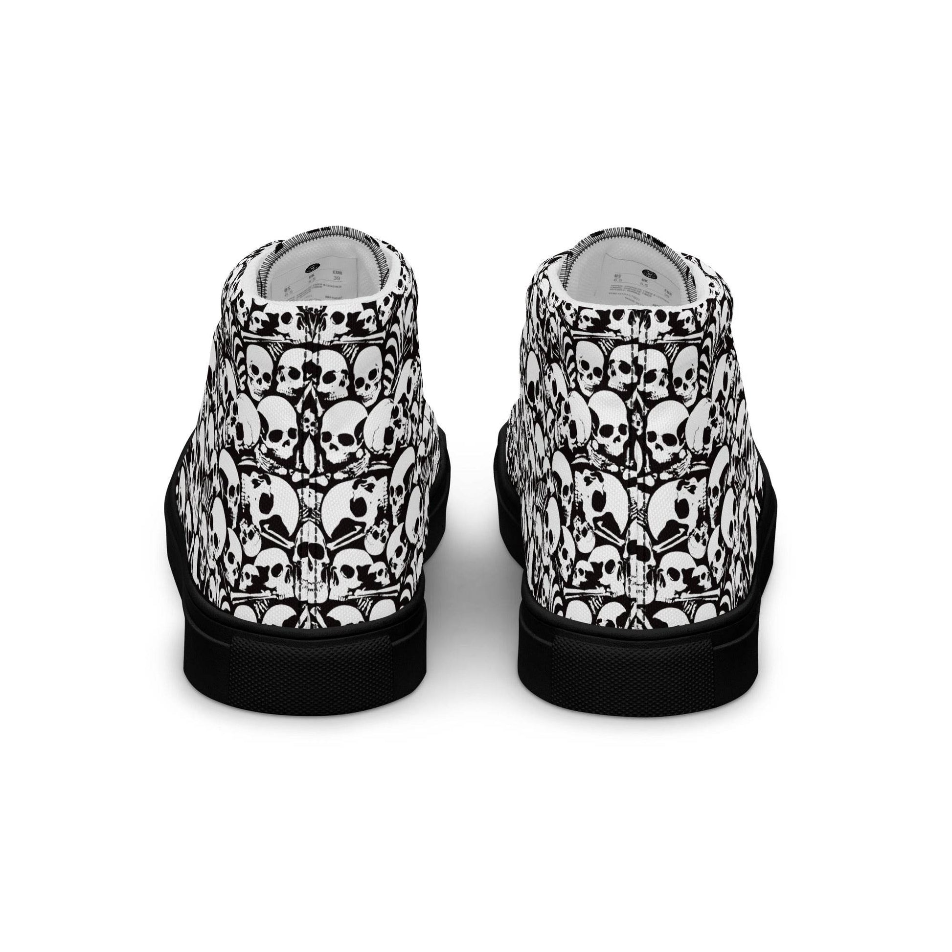 Skull and Bones Ossuary Women’s High Top Canvas Shoes - 5