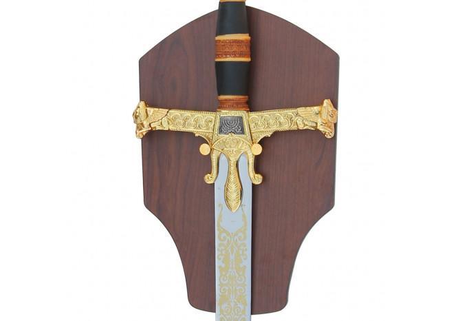 Wood Grain Medieval Sword Wall Plaque