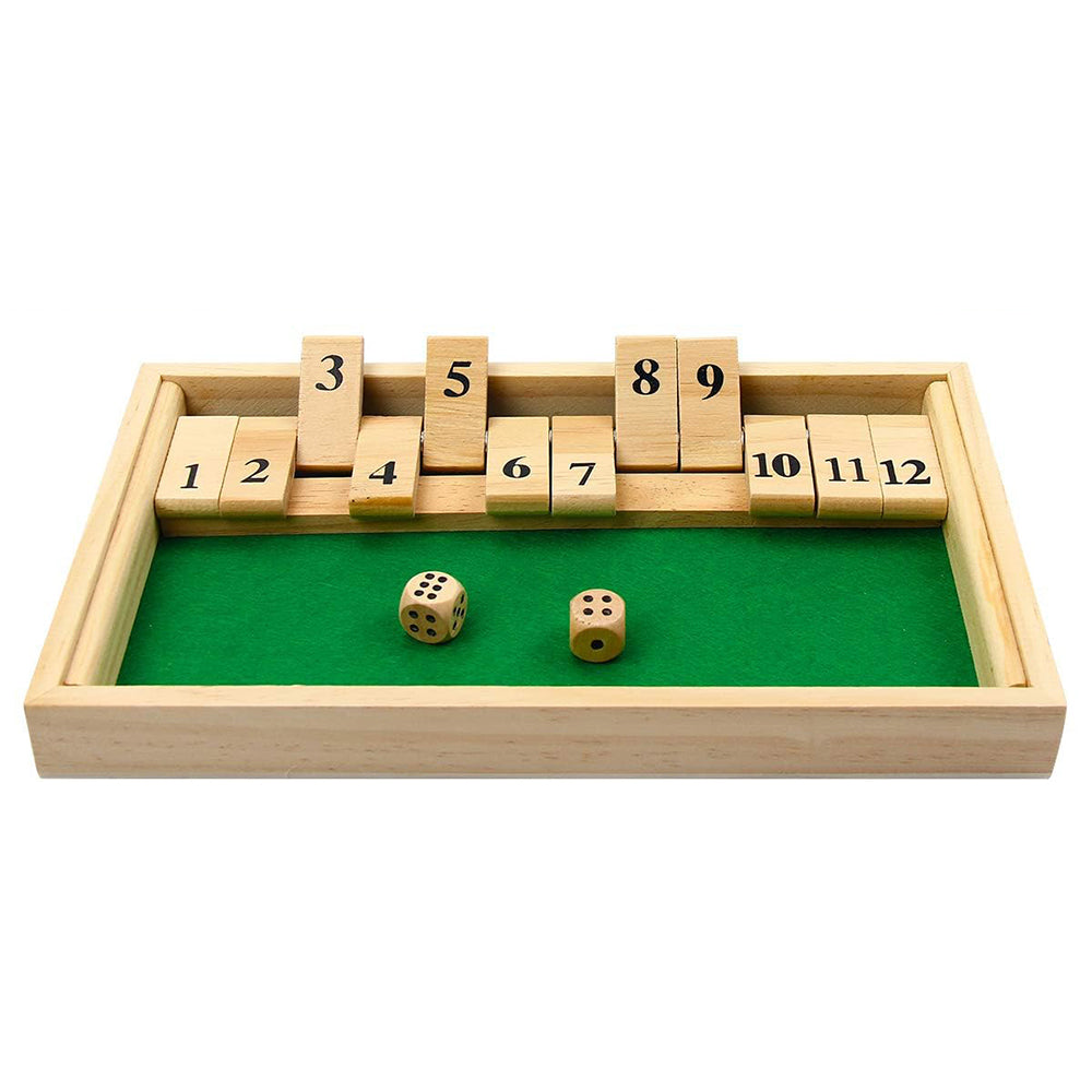 Wooden Double Shutter Numbers Flop Table Game - 2 Players