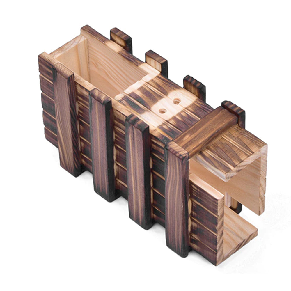 Wooden Puzzle Box with Secret Hidden Compartment for Adults