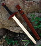 Children's Brown Wooden Toy Medieval Knight Sword With Wooden Sheath