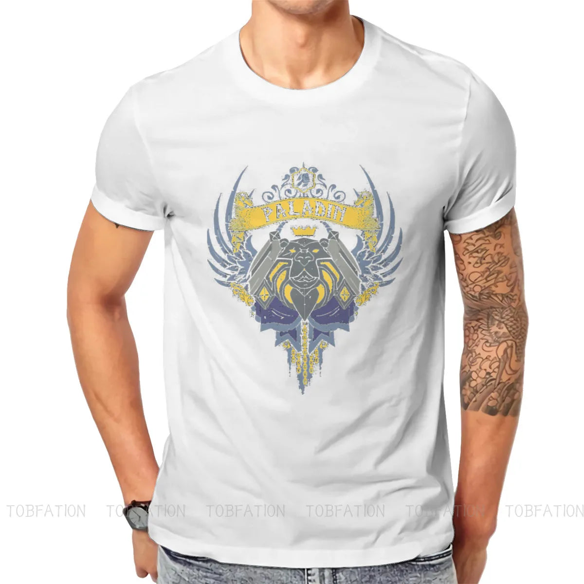 World of Warcraft Game TShirt for Men PALADIN Soft Summer Sweatshirts T Shirt High Quality Trendy Fluffy