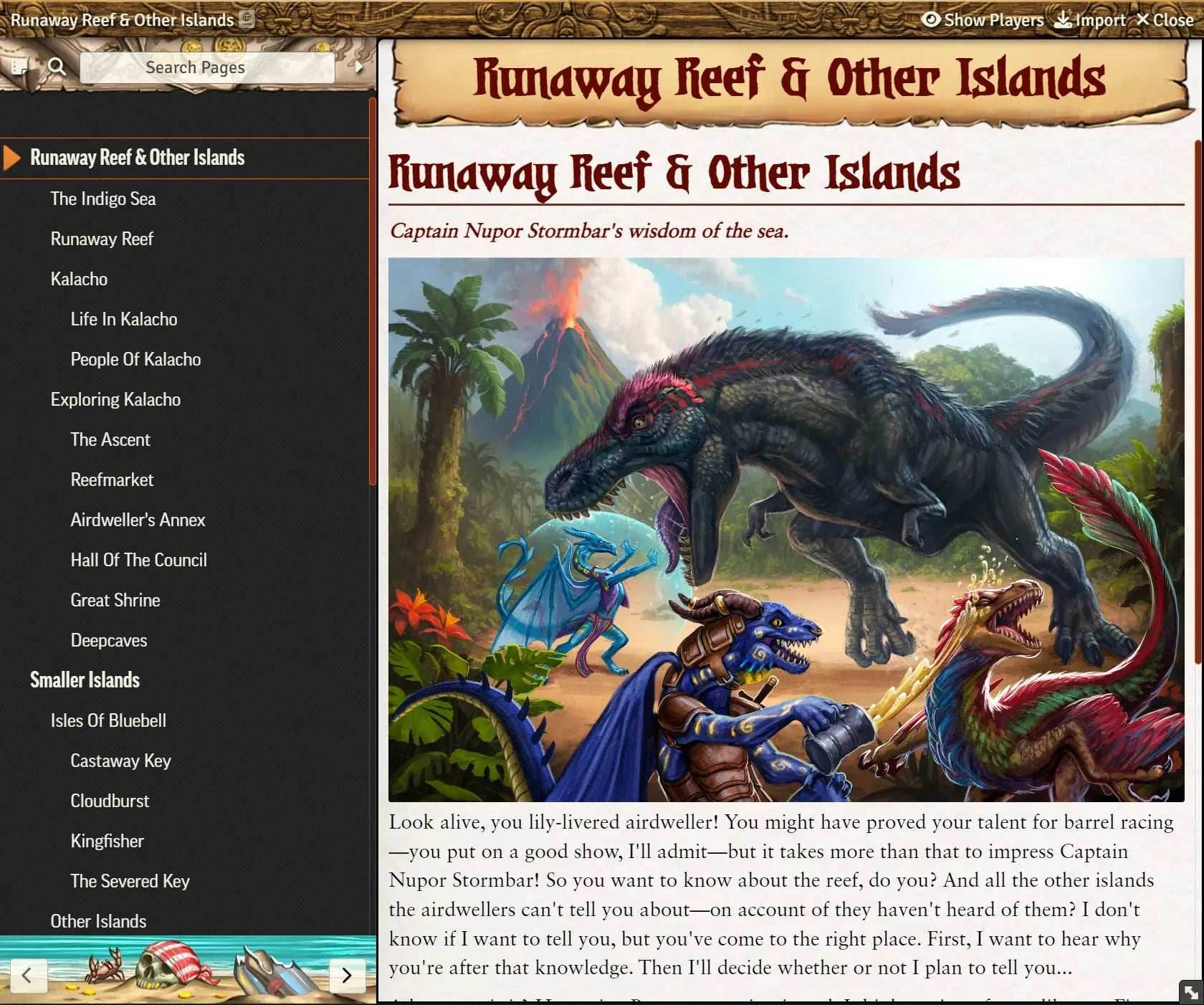 World of Battlezoo: Indigo Isles for Foundry VTT - Pathfinder 2nd Edition / Foundry VTT Module Only