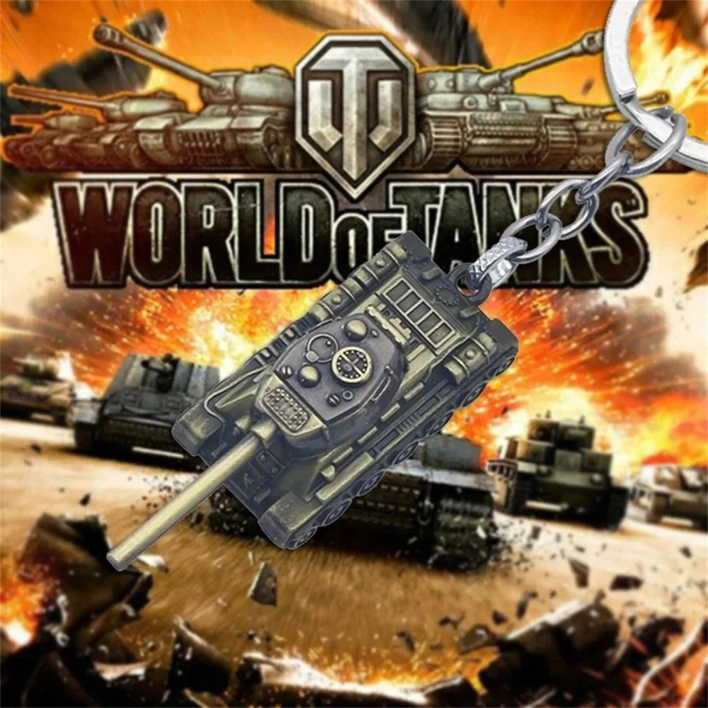 WOT World Of Tanks Keychain World Of Tanks Key Holder Tank War Keychains Metal Gift Pendant Heavy Weapon 3D Tank Gift