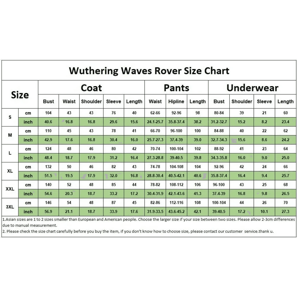 Wuthering Waves Rover Male Cosplay Costume – Full Set with Wig - S / Costume and wig
