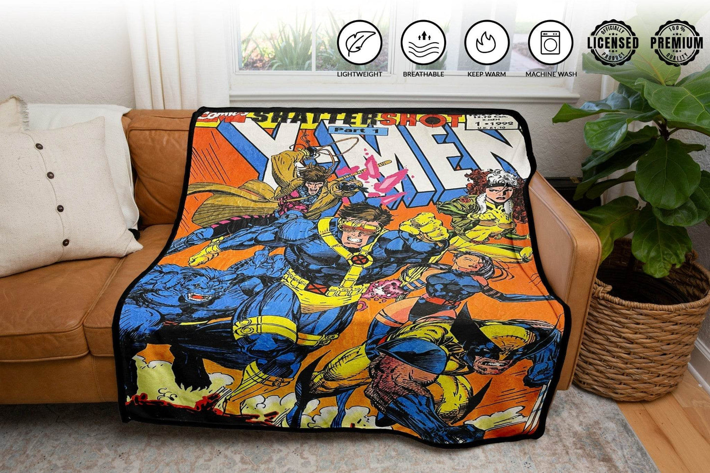 Marvel X-Men 90's Shattershot Fleece Throw Blanket - 