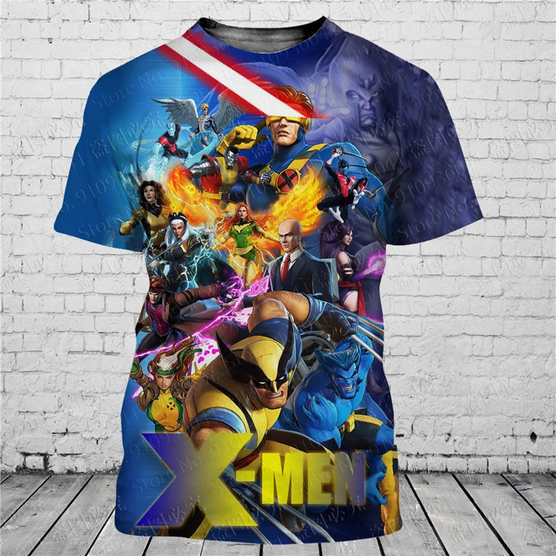 X MEN comic 3D print Disney t shirt  men women Short Sleeve casual style Summer Casual Streetwear Tee Tops