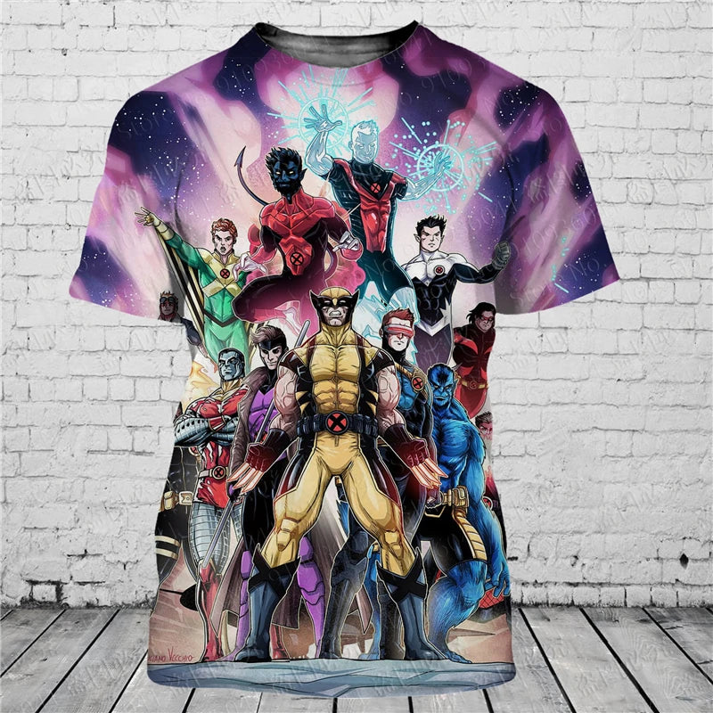 X MEN comic 3D print Disney t shirt  men women Short Sleeve casual style Summer Casual Streetwear Tee Tops