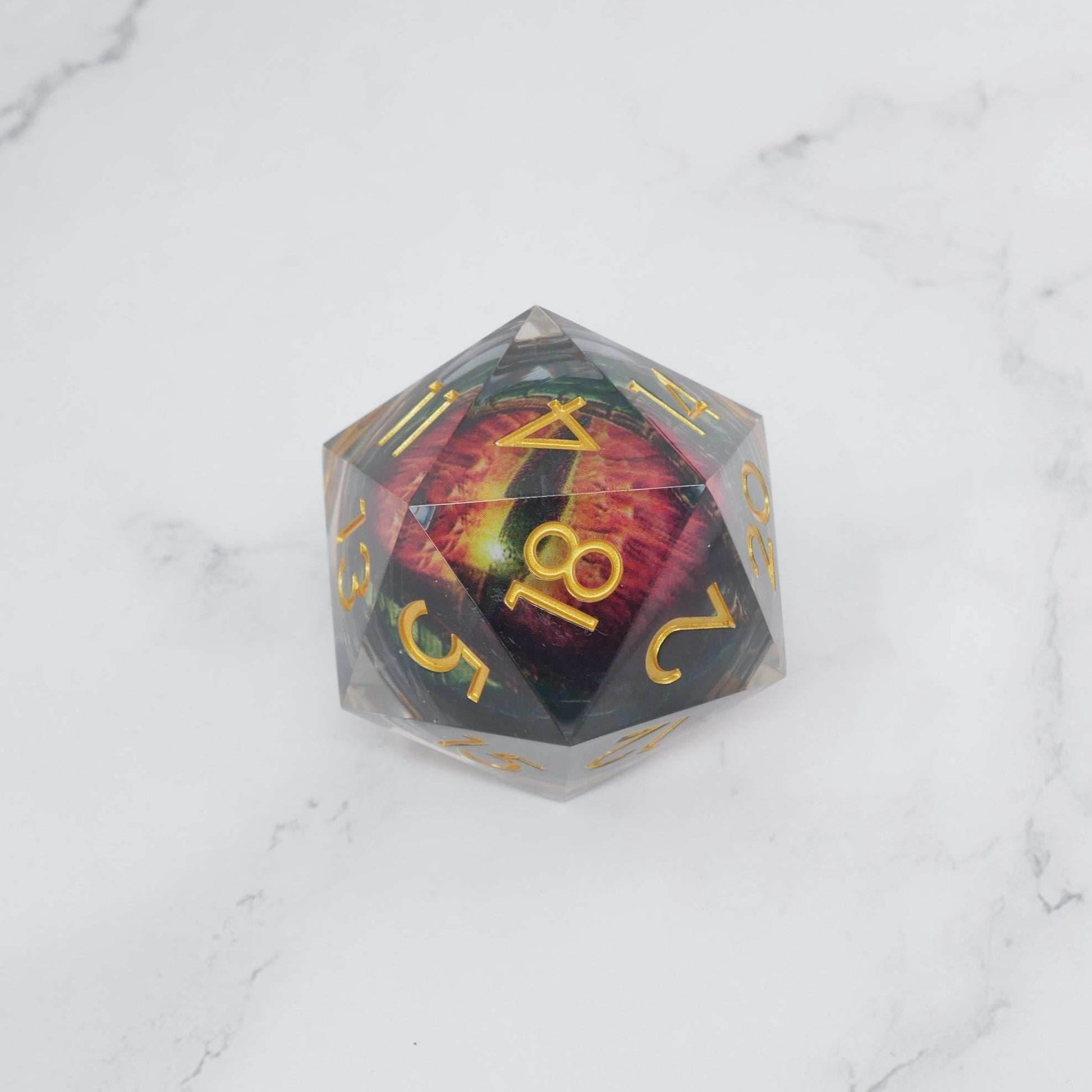 Xanathar's Eye | Giant D20 Moving Eye DnD Dice | Acrylic RPG Gaming Dice - D20 Super Chonk 50mm