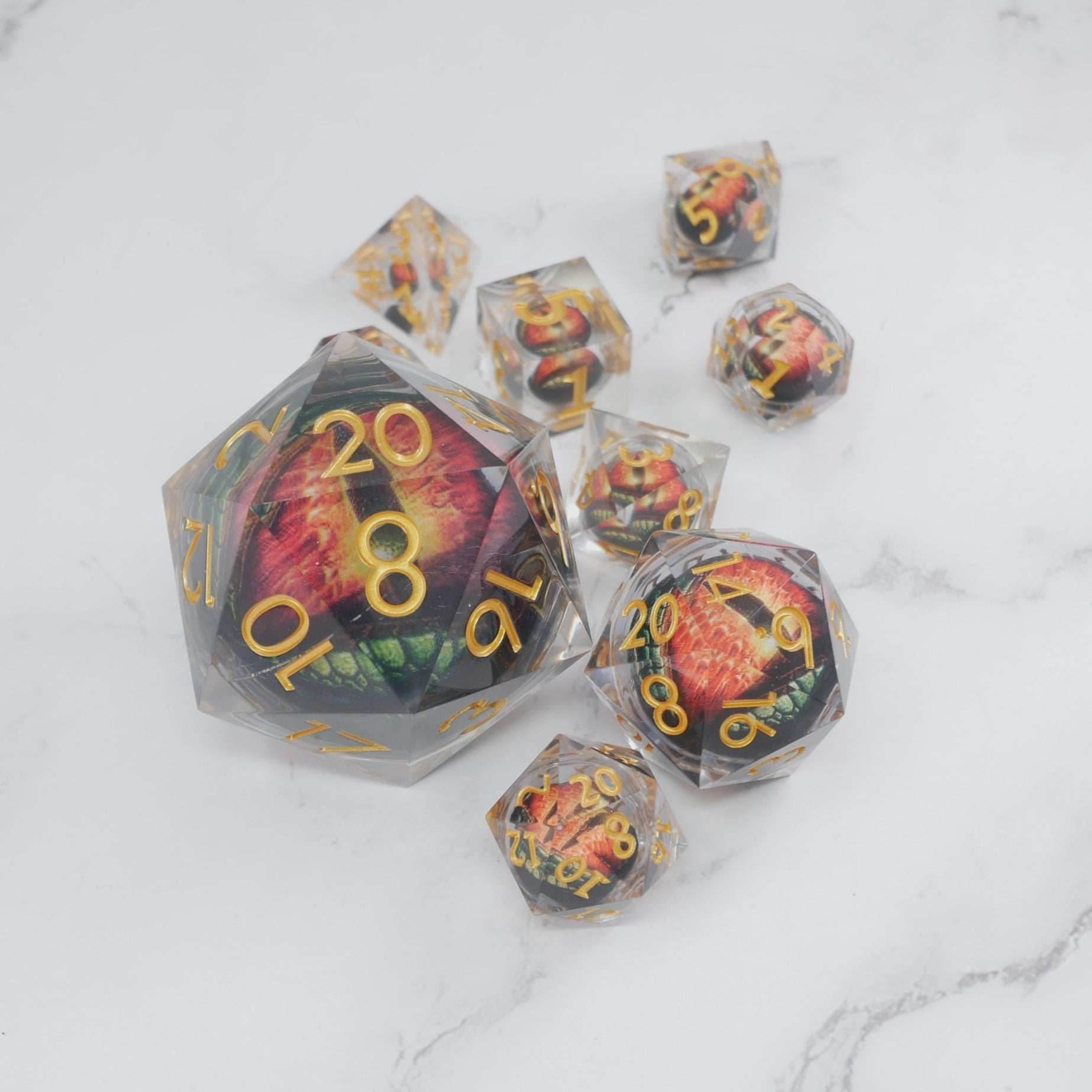 Xanathar's Eye | Giant D20 Moving Eye DnD Dice | Acrylic RPG Gaming Dice - D20 Super Chonk 50mm