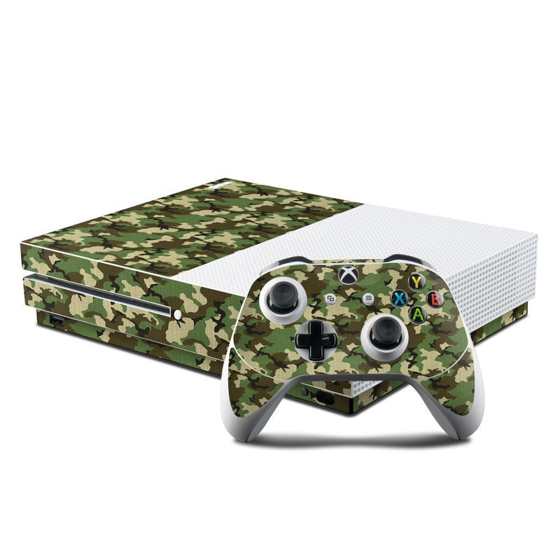 Woodland Camo - Microsoft Xbox One S Console and Controller Kit Skin