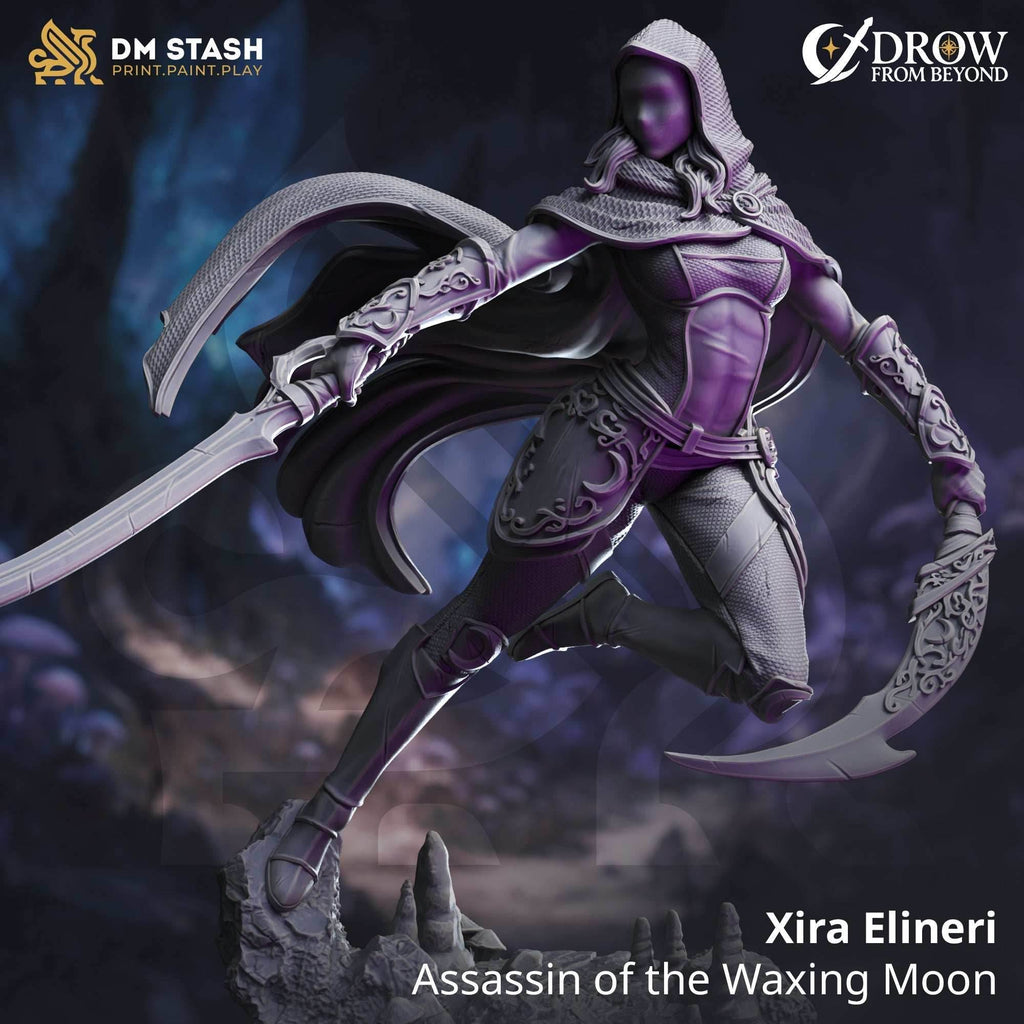 Xira Elineri, Assassin of the Waxing Moon (Female Drow Assassin) - 32mm Scale