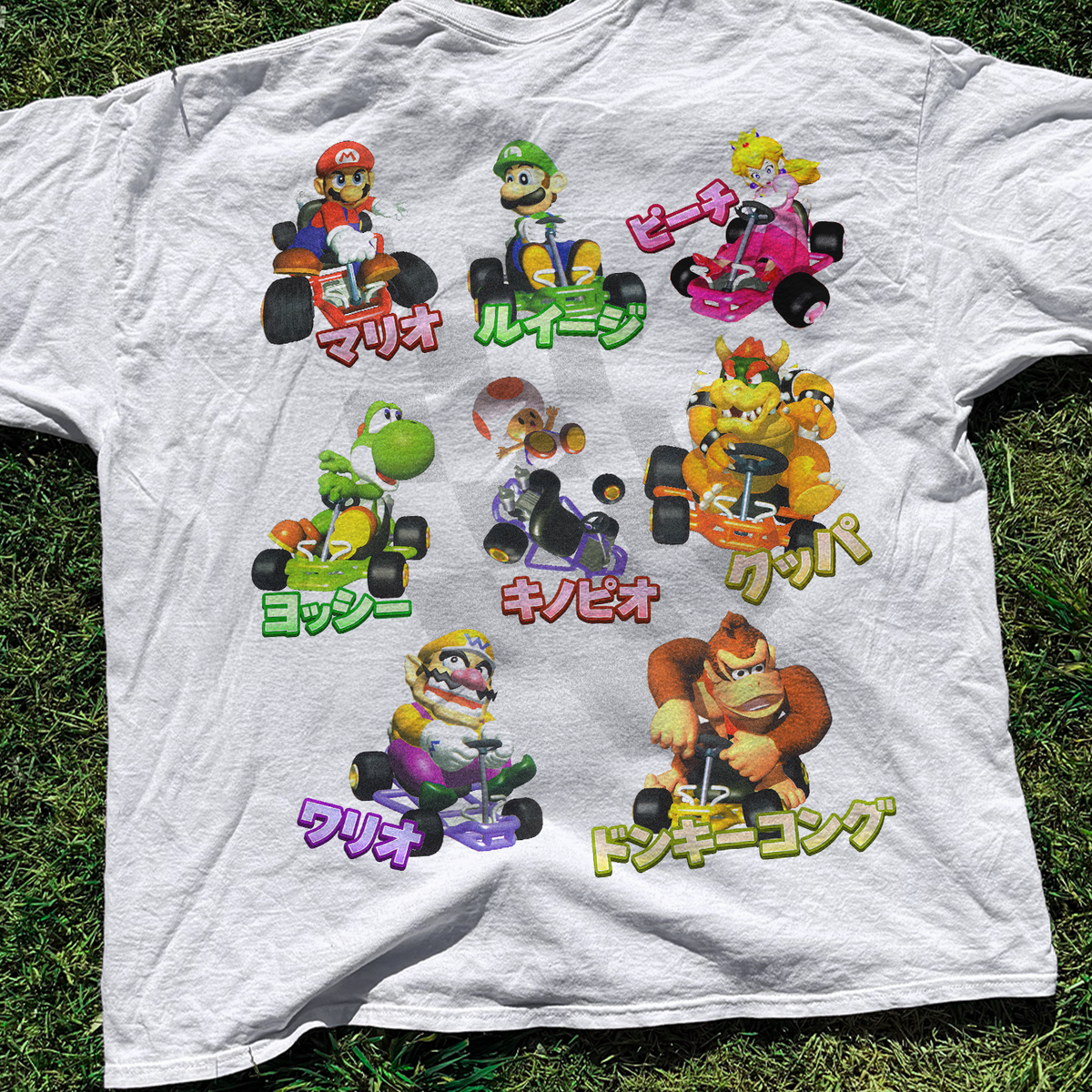 Japanese 90s 'MarioKart 64' Vintage Washed White Tee