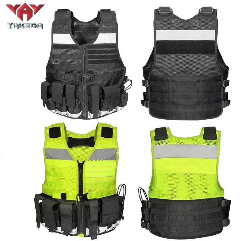 Yakeda Airsoft Tactical Vest Training Body Armor Equipment Combat Vest Protective Plate Carrierr CS Reflective Survival Jacket