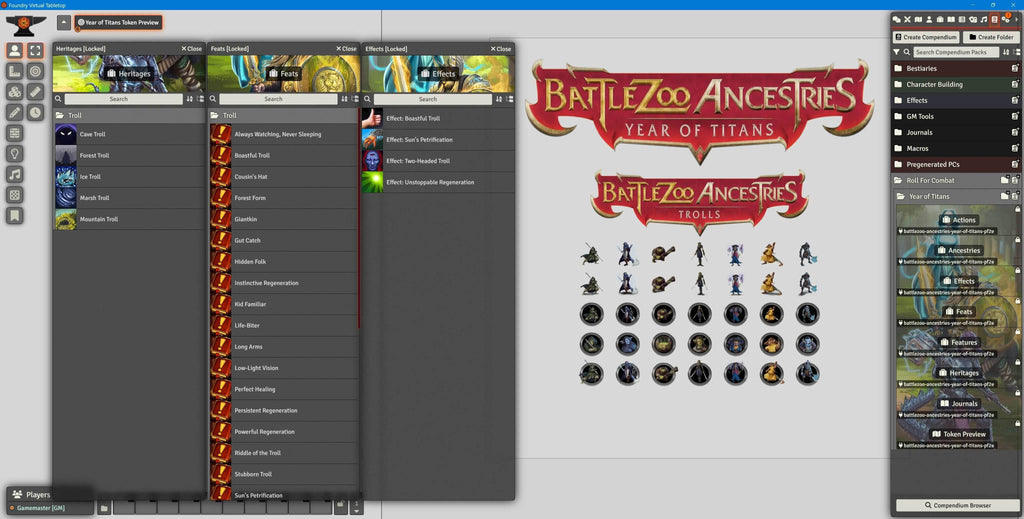 Battlezoo Ancestries: Year of Titans PDF & Foundry VTT - Pathfinder 2nd Edition