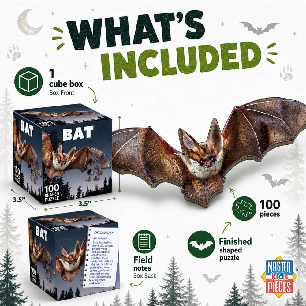 Bat 100 Piece Shaped Jigsaw Puzzle
