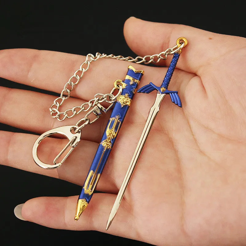 Zelda Link Master Sword Key chains Cosplay Alloy Openable Swords Pendant Props Keychain Accessoories Key Ring Xmas Gift