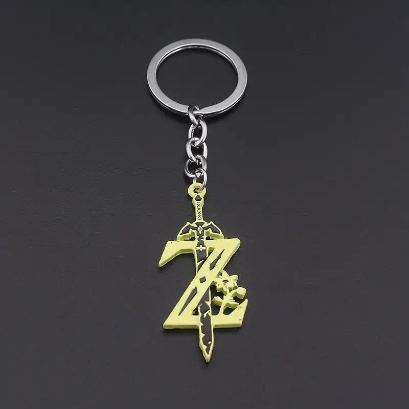 Zeldas Hylian Shield Keychain Breath of The Wild Sheikah Eye Majora's Mask Sword Triforce Symbol Pendant Key Chain Men Jewelry