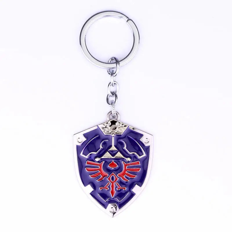 Zeldas Hylian Shield Keychain Breath of The Wild Sheikah Eye Majora's Mask Sword Triforce Symbol Pendant Key Chain Men Jewelry