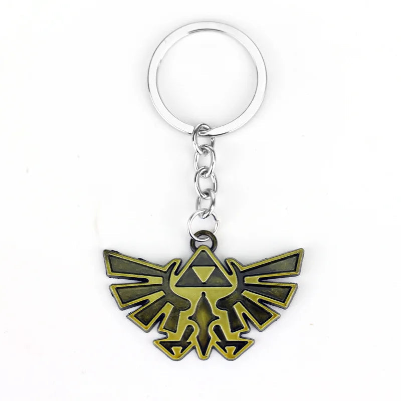 Zeldas Hylian Shield Keychain Breath of The Wild Sheikah Eye Majora's Mask Sword Triforce Symbol Pendant Key Chain Men Jewelry