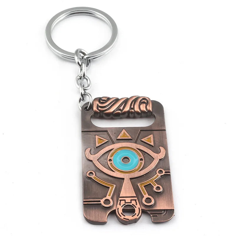 Zeldas Hylian Shield Keychain Breath of The Wild Sheikah Eye Majora's Mask Sword Triforce Symbol Pendant Key Chain Men Jewelry