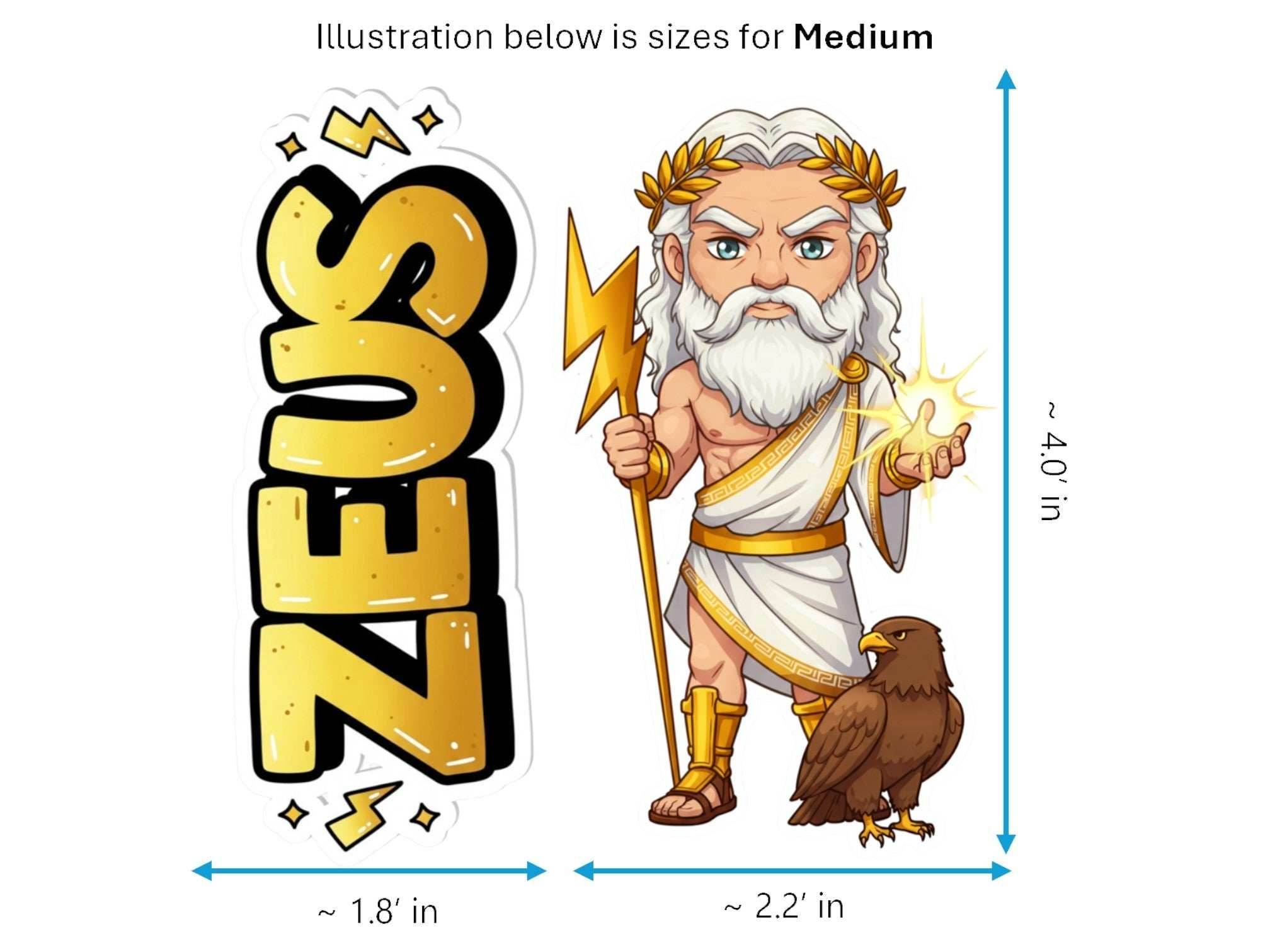 Zeus Keraunos Mythkins™ Vinyl Sticker – King of the Gods and Thunder | Waterproof & UV-Proof - Sticker / Medium