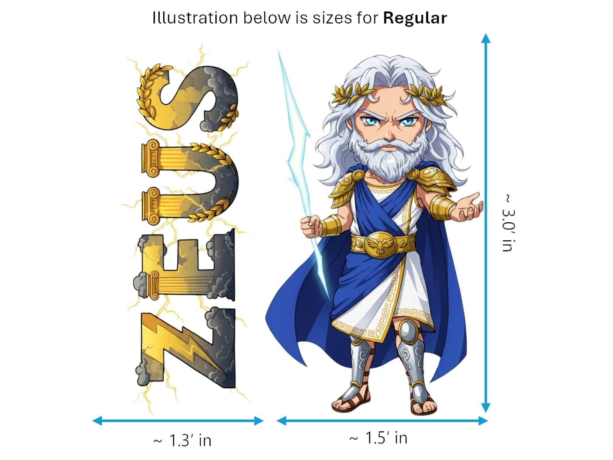 Zeus Basileus Mythkins™ Vinyl Sticker – King of the Gods | Waterproof & UV-Proof - Sticker / Regular