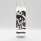 Zodiac Aquarius Candle - White