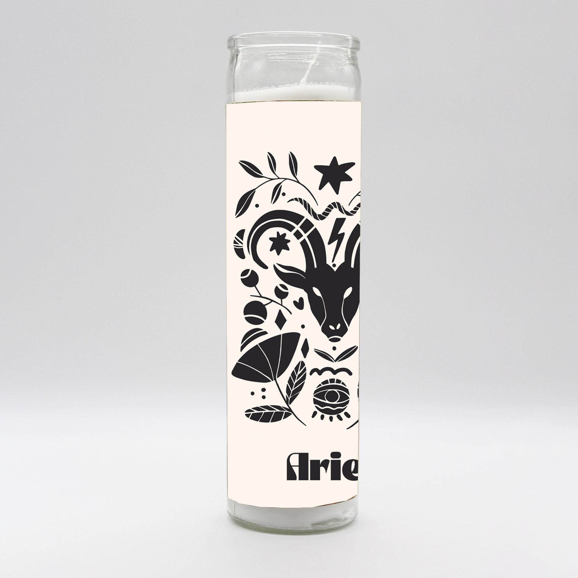 Zodiac Aries Candle - White