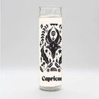 Zodiac Capricorn Candle - White