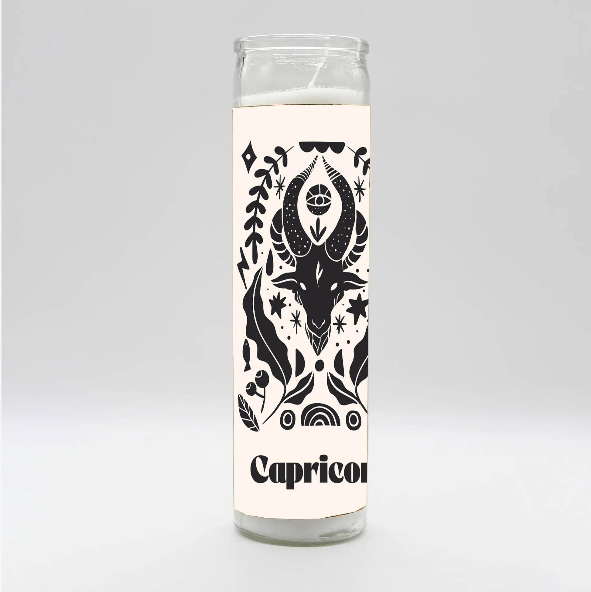 Zodiac Capricorn Candle - White