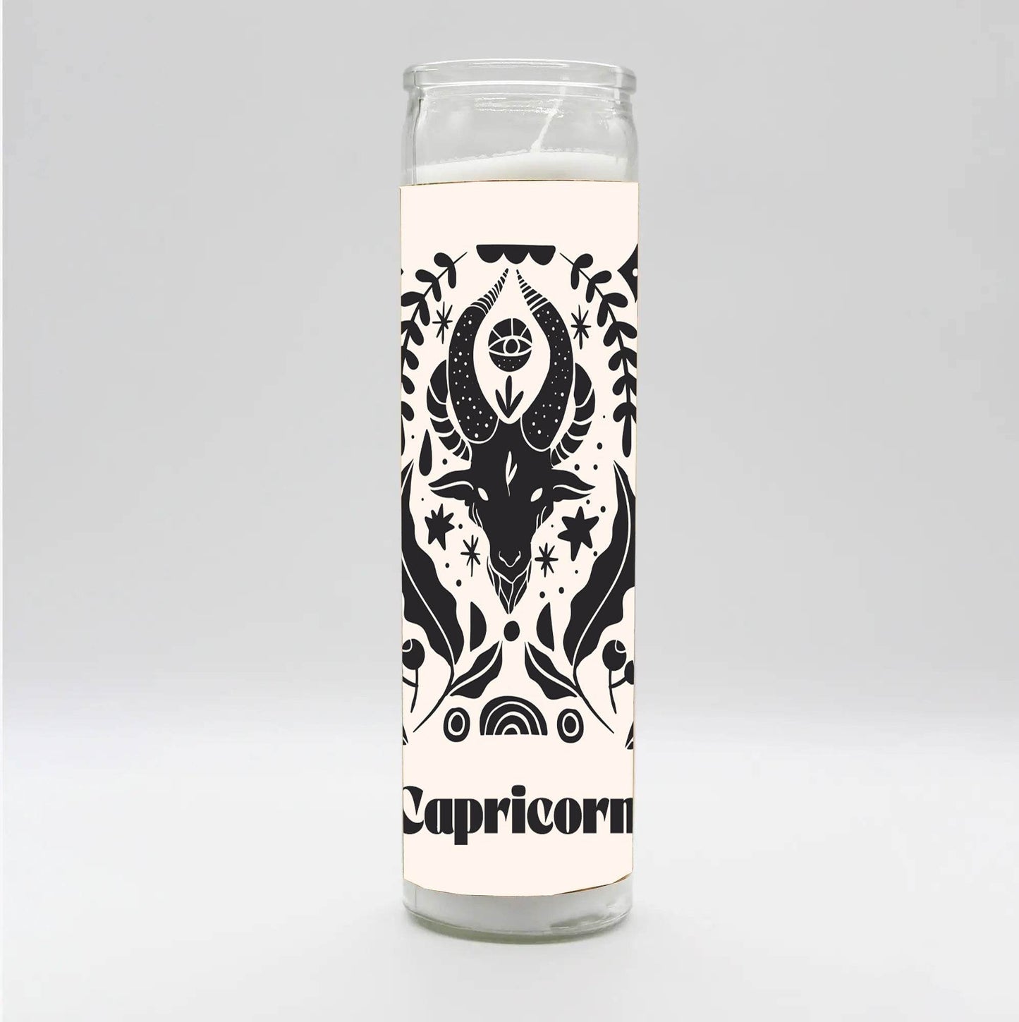 Zodiac Capricorn Candle - White