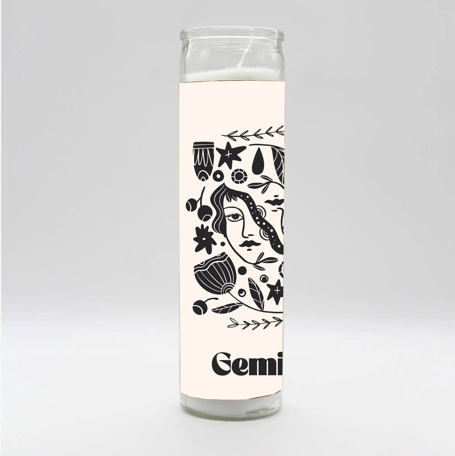Zodiac Gemini Candle - White