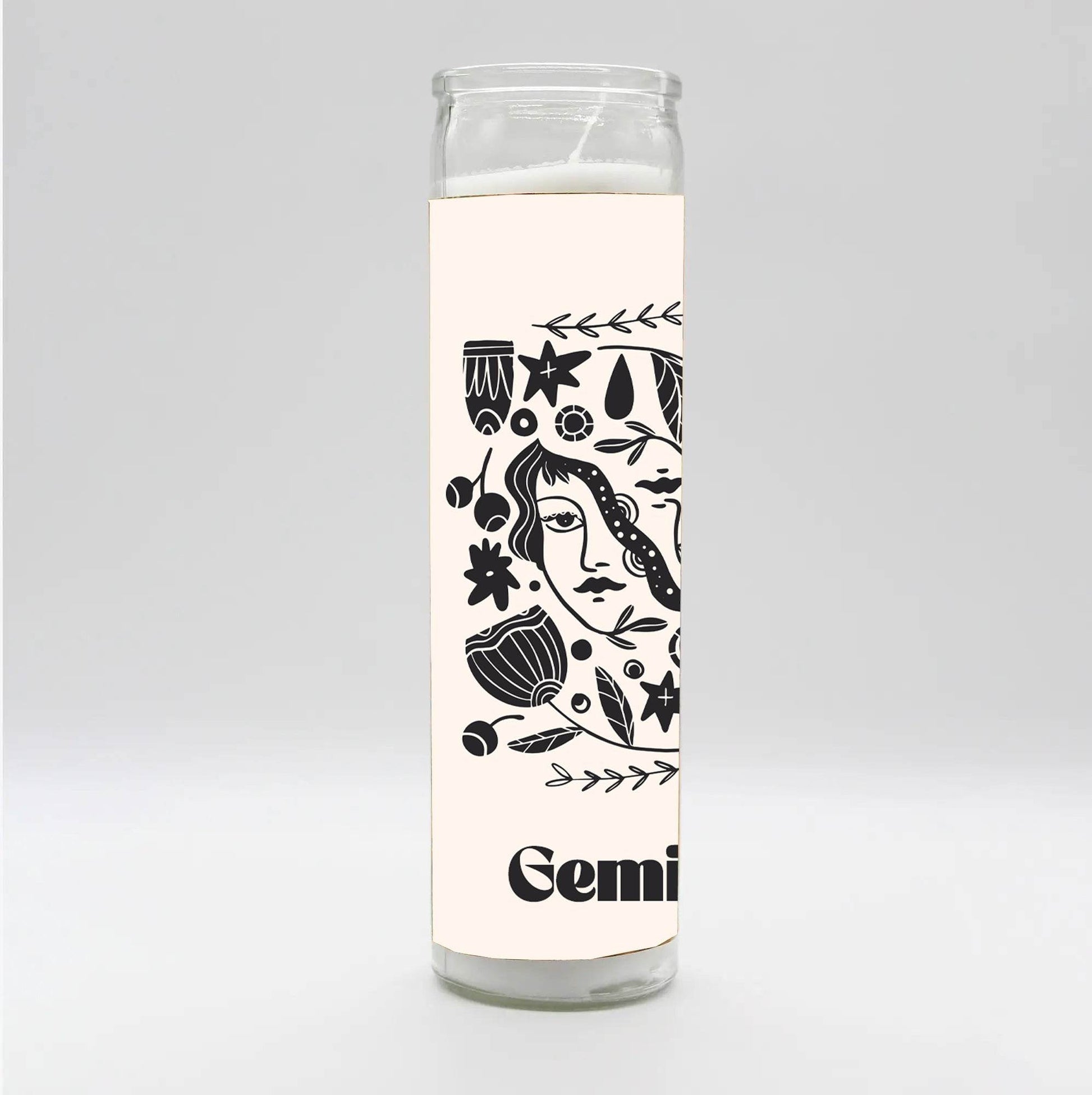 Zodiac Gemini Candle - White