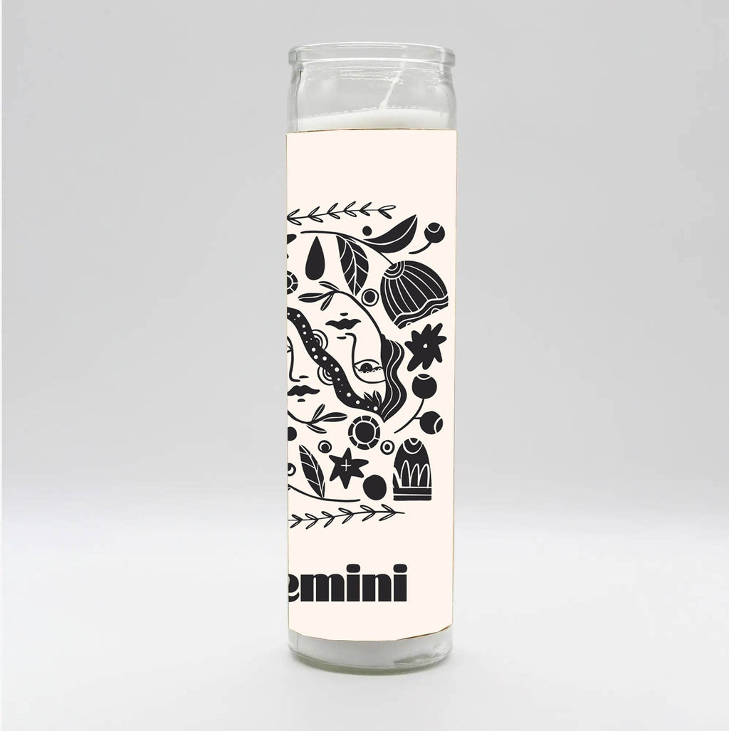Zodiac Gemini Candle - White
