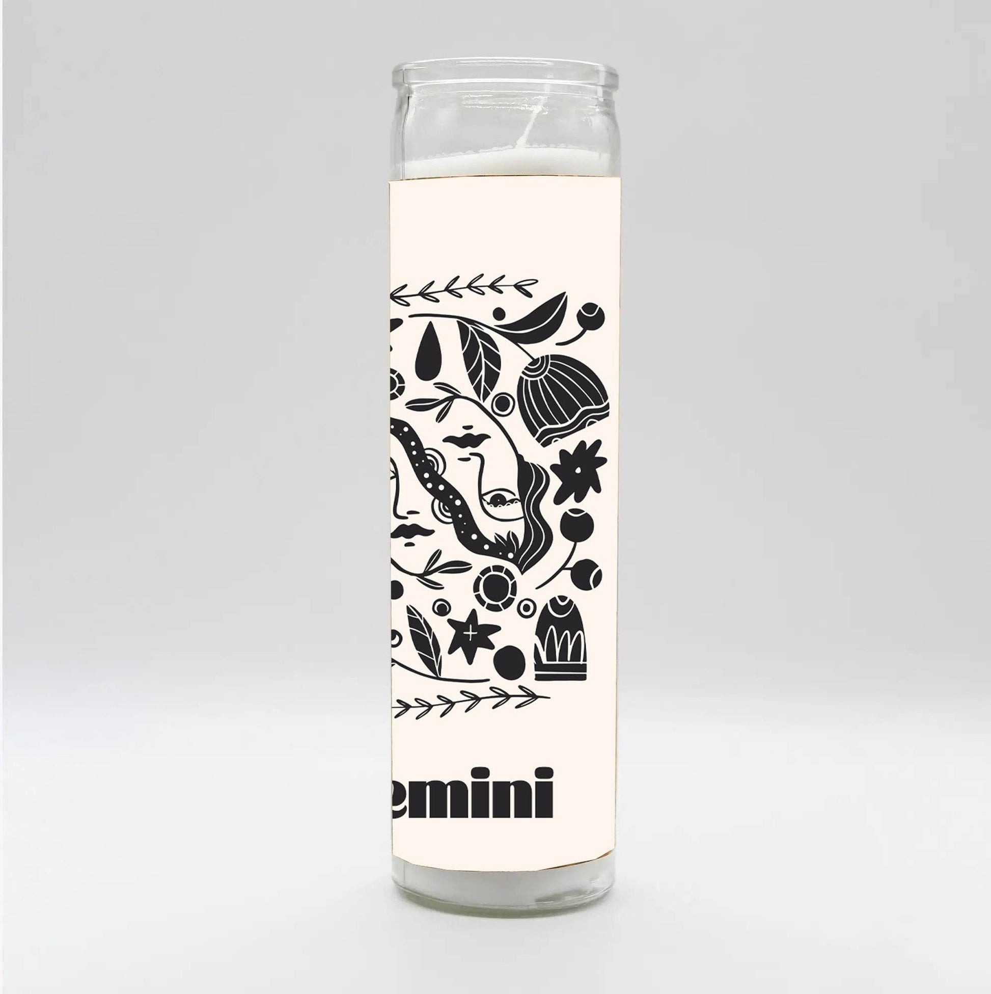 Zodiac Gemini Candle - White