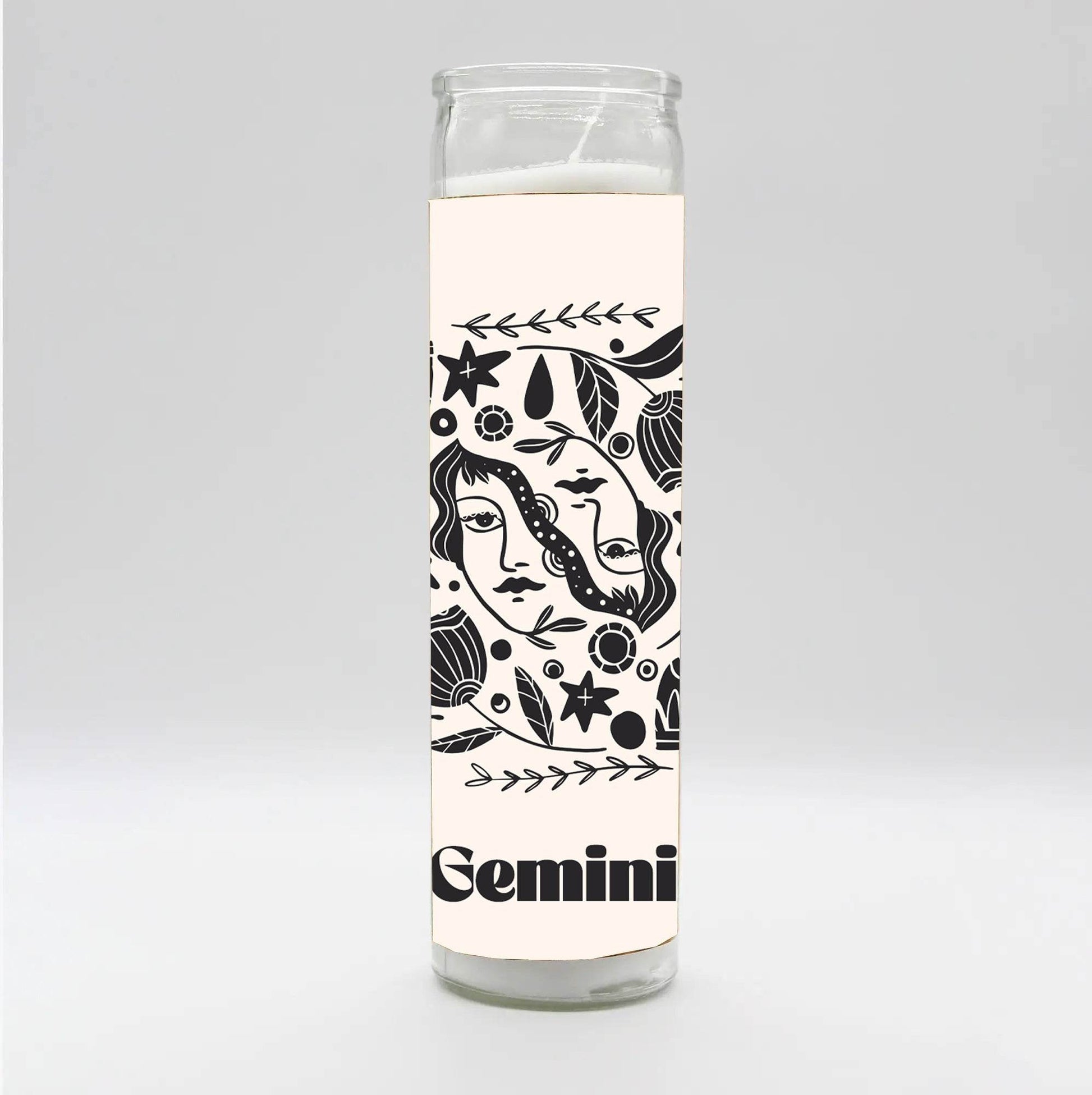 Zodiac Gemini Candle - White
